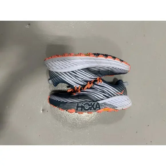 HOKA ONE ONE Women's Speedgoat 4 Vibram Sole Trail Running Shoes size 8 Navy - Picture 4 of 7